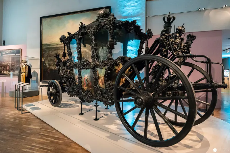 Ornate Habsburg Coronation Carriage on Display at Royal Museum Exhibition
