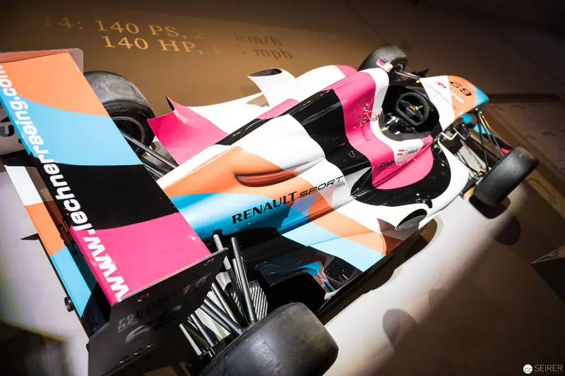 Renault Sport Formula Racing Car in Vibrant Geometric Color Scheme