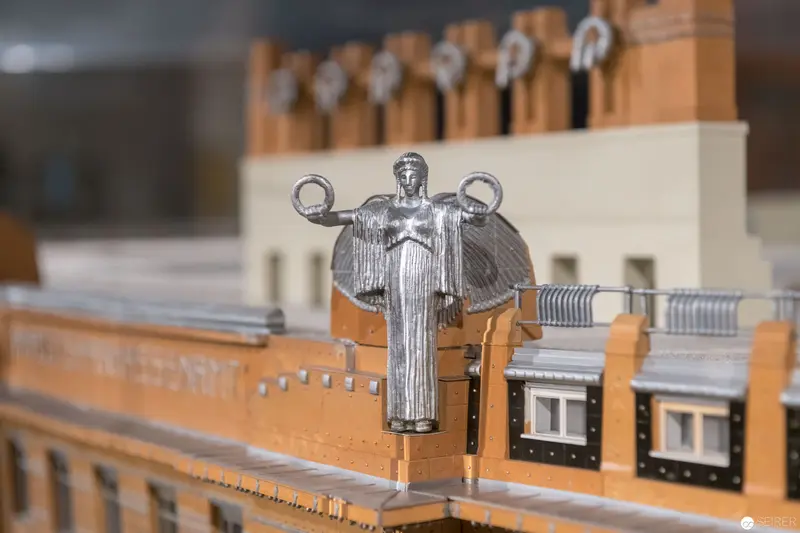 Architectural Model with Silver Angel Figurine at Post Otto Wagner Exhibition