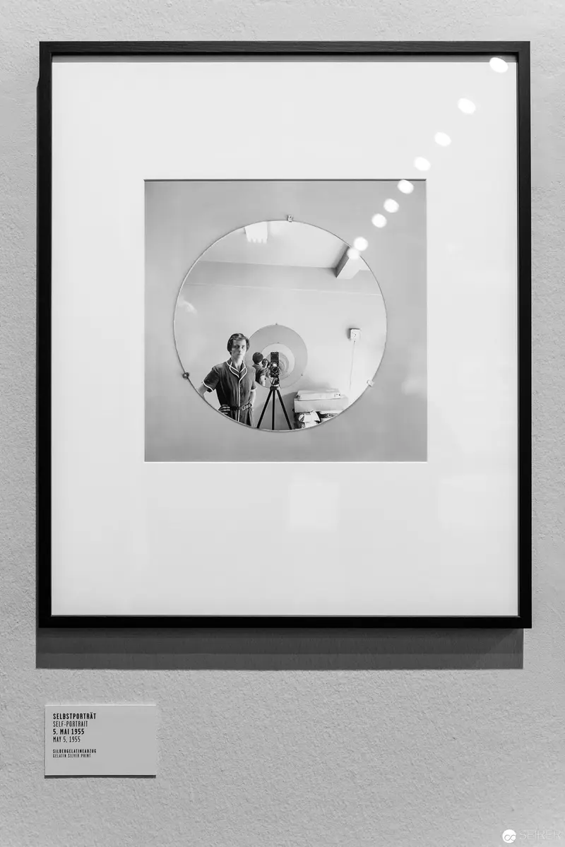 Museum Framed Circular Portrait of Figures in Monochrome Composition