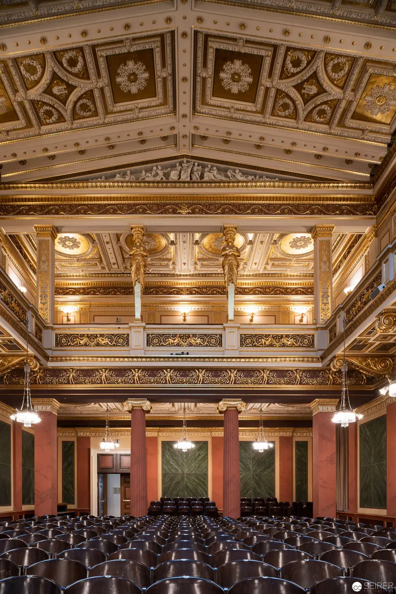 Ornate Golden Interior of Musikverein's Grand Concert Hall in Vienna