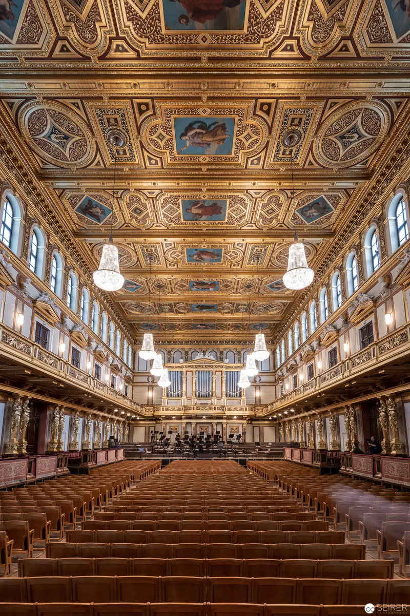 Golden Interior of Musikverein Concert Hall, Vienna's Iconic Musical Sanctuary