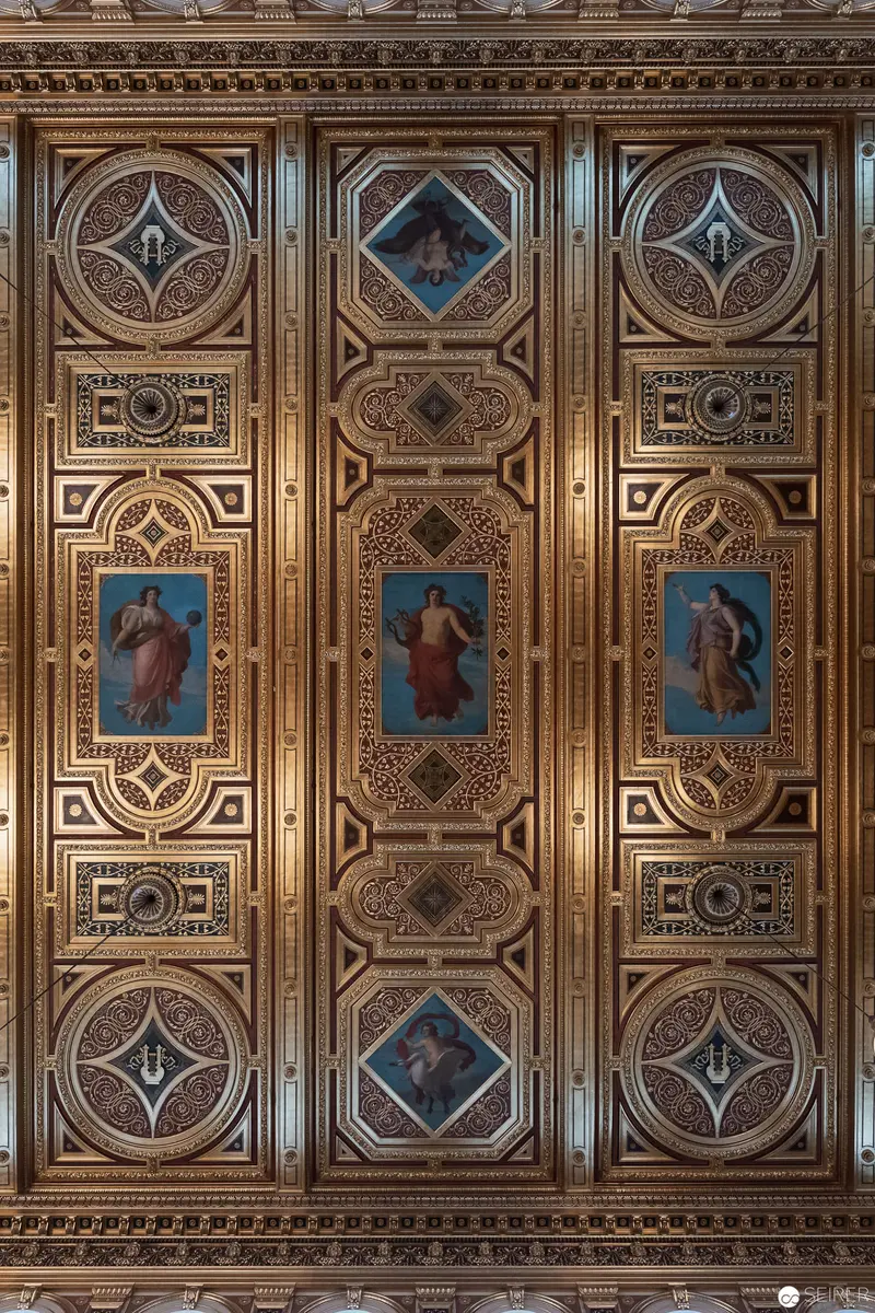 Ornate Ceiling Panels with Allegorical Figures at Musikverein, Vienna