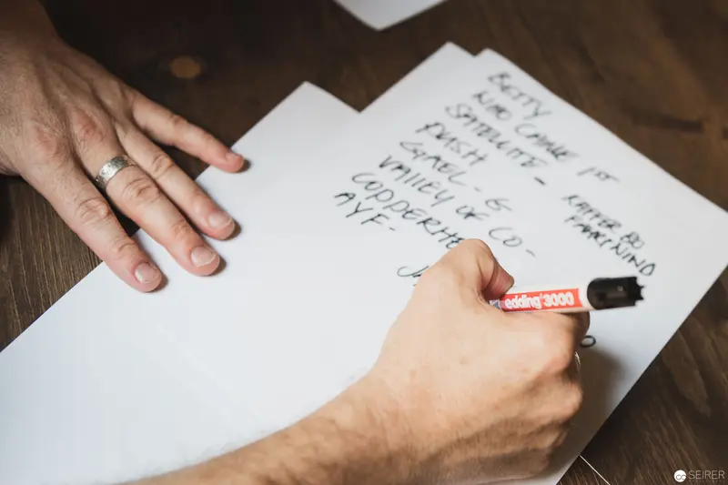 Handwritten Document: Close-Up of Writing Hand with Marker