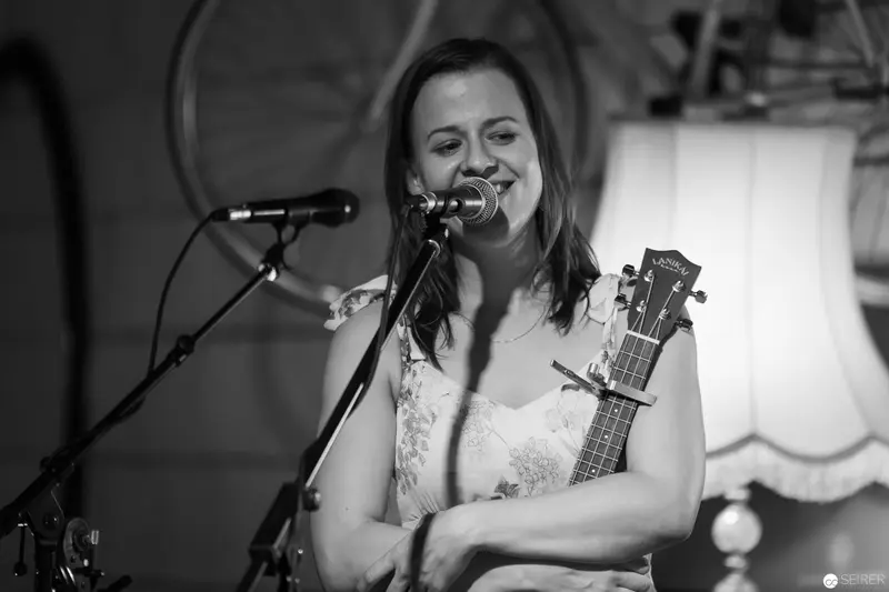 Singer-Songwriter Performing Intimate Black and White Concert Set