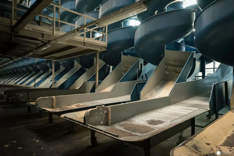 Industrial Sorting Conveyor Mechanisms at Post City Linz, Ars Electronica Preparation