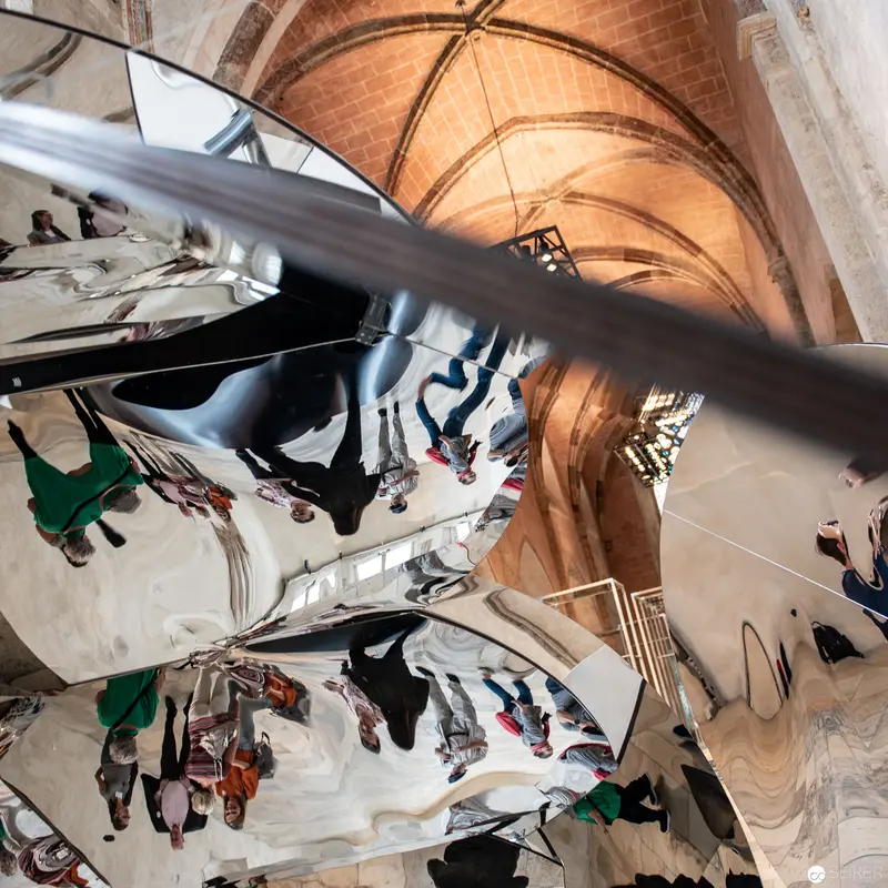 Eva Schlegel's "Spaces" Exhibition - Distorted Reflections in Architectural Vaulted Interior
