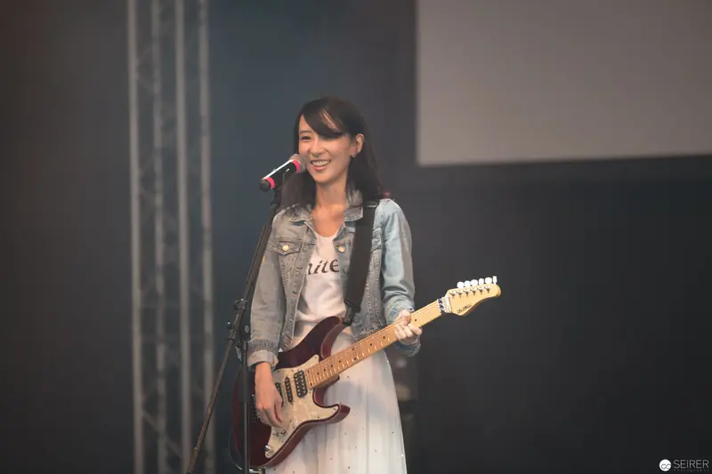Haruka Performing with Electric Guitar at AniNite 2018 Music Festival