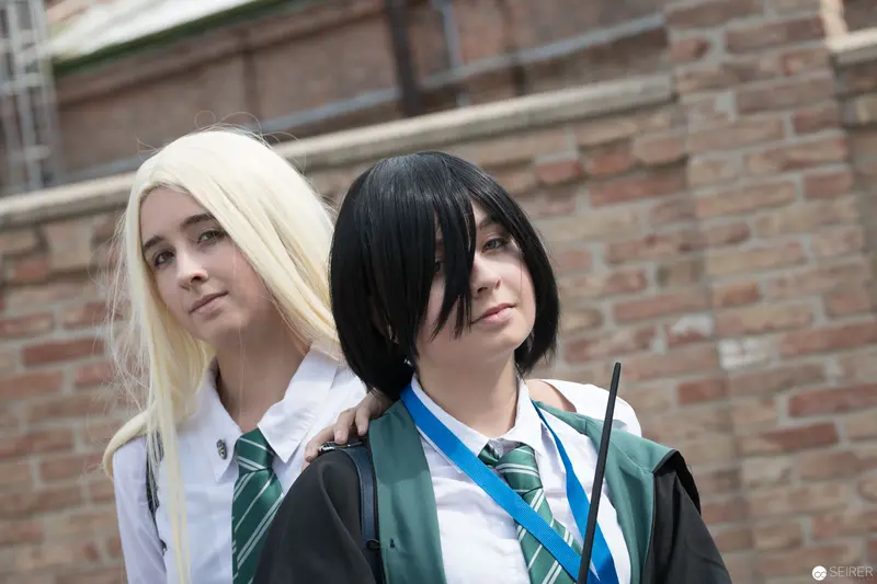 Cosplayers in School Uniforms at AniNite 2018 Anime Convention