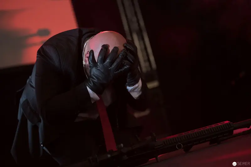 Dark Performance Stage with Dramatic Red Lighting at AniNite 2018