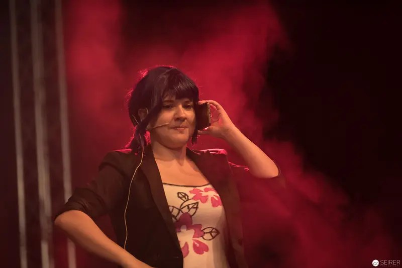 Female Performer on Stage During AniNite 2018 Concert Event