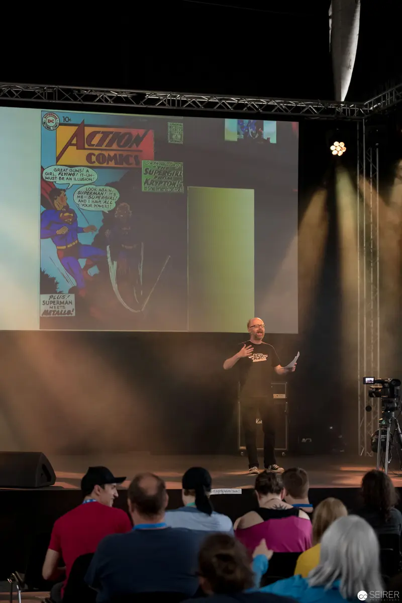 Comic Book Presentation at AniNite 2018 Conference Stage