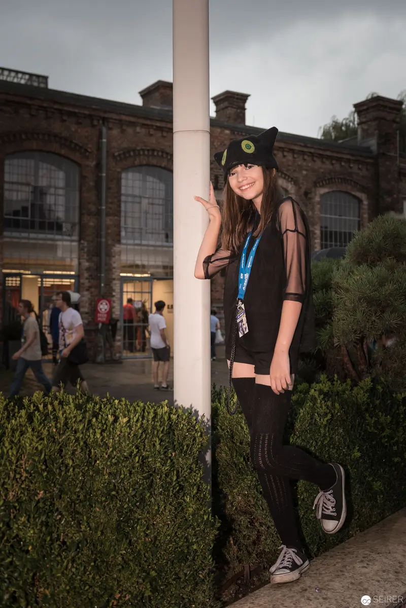 Young Woman Posing at AniNite 2018 Industrial Event Venue