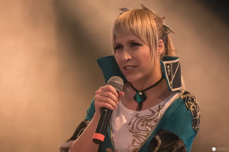 Female Vocalist Performing in Stylized Costume at AniNite 2018