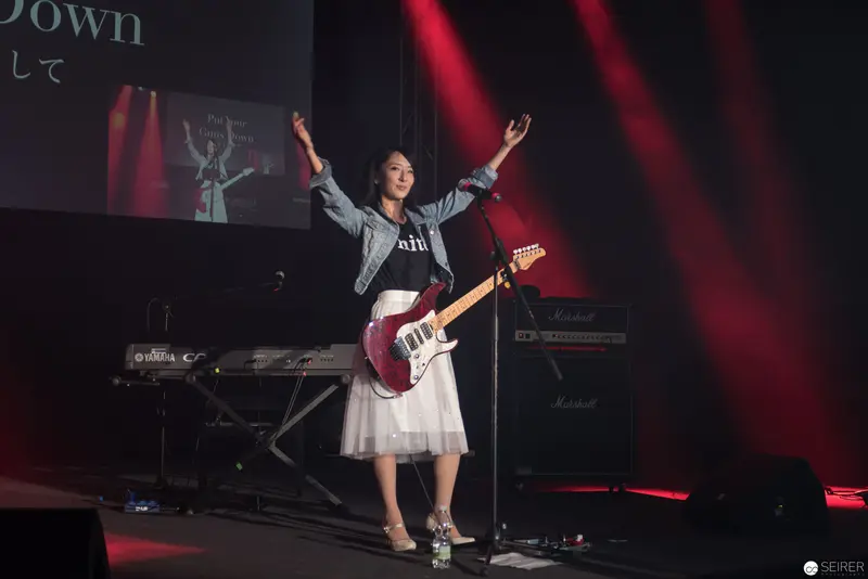 Haruka Performing with Electric Guitar at AniNite 2018 Music Event