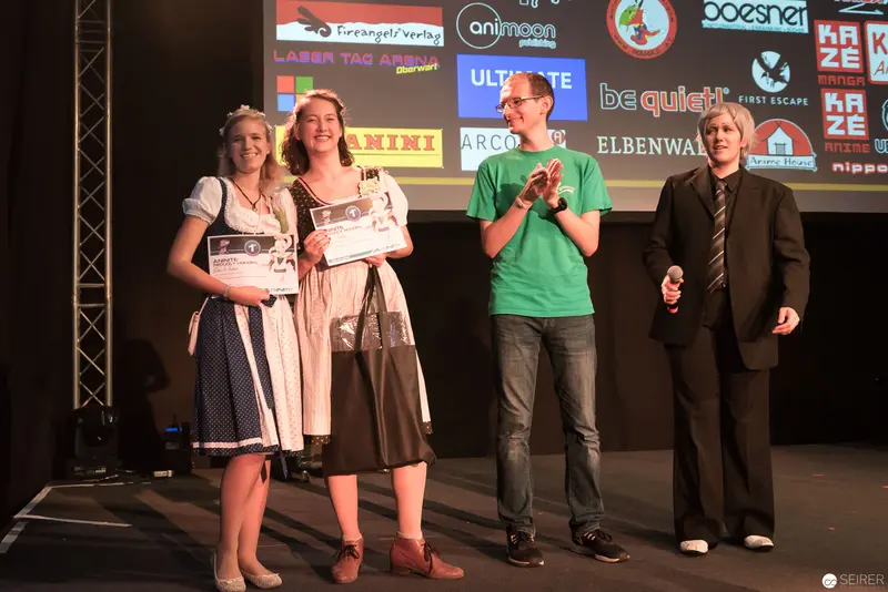Award Ceremony at AniNite 2018 with Multiple Recipients on Stage
