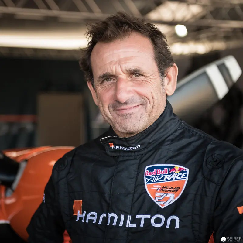 Red Bull Air Race Pilot in Hamilton Racing Suit, Candid Portrait