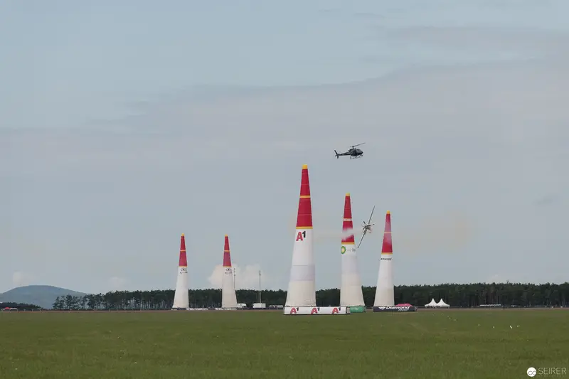Red Bull Air Race Vertical Pylons with Helicopter Aerial Perspective