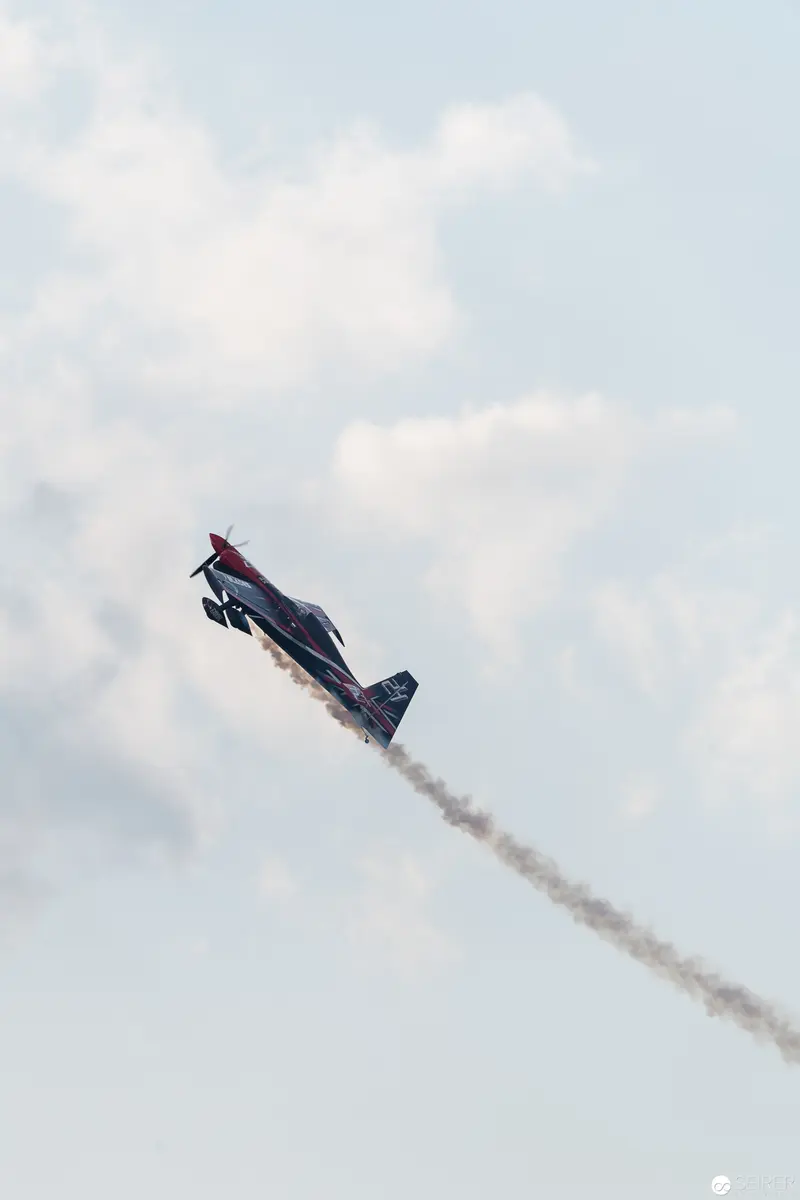 Aerobatic Stunt Plane Executing Vertical Climb During Red Bull Air Race