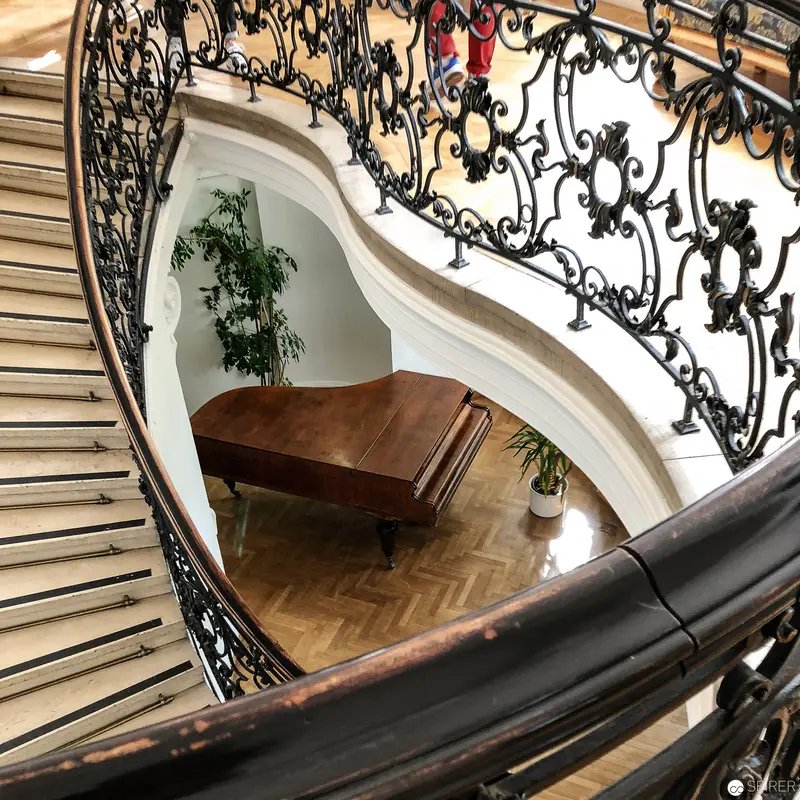 Ornate Staircase with Grand Piano at Open House Vienna 2018 Interior