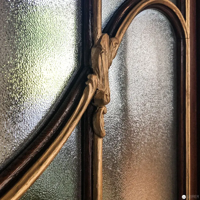 Abstract Architectural Detail of Curved Form and Textured Glass Surface