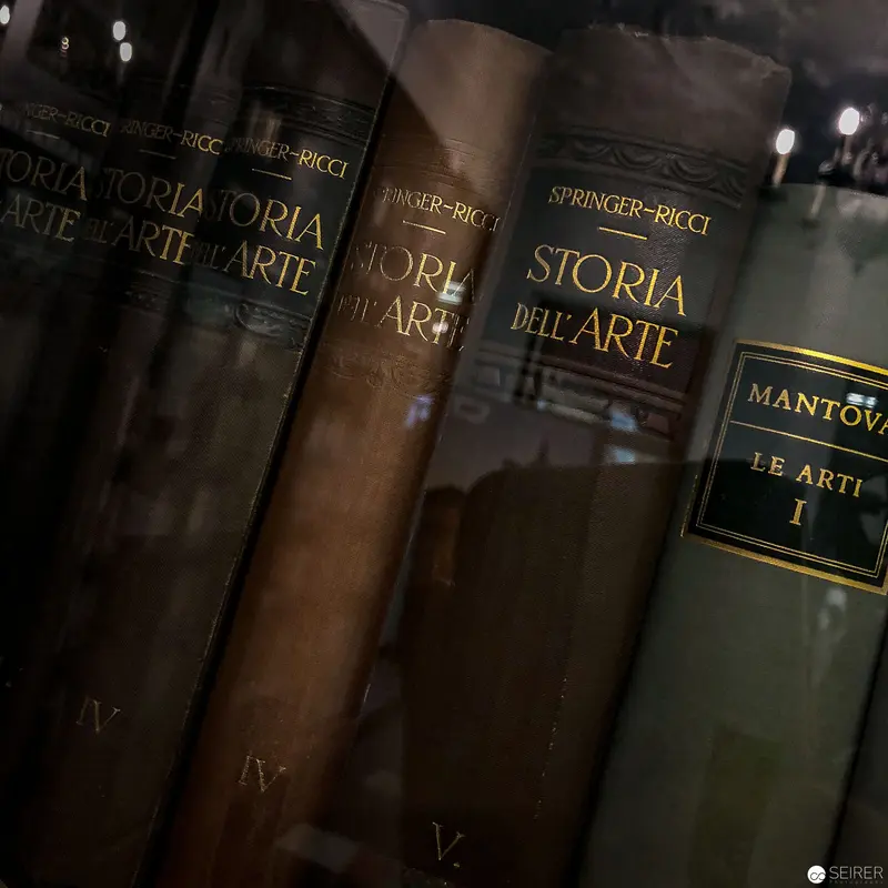 Vintage Art History Volumes of Storia dell'Arte in Soft Illumination