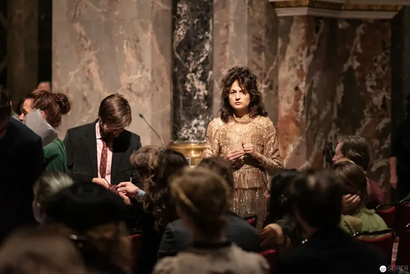 Wes Anderson Speaking at Kunsthistorisches Museum Wien in Ornate Interior Setting