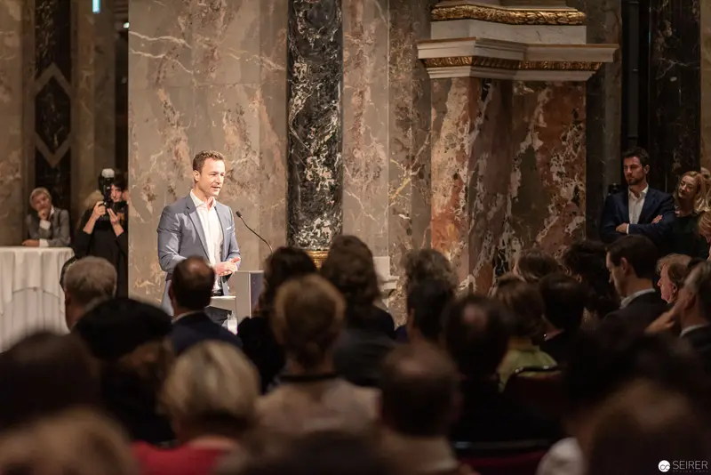 Wes Anderson Addressing Audience at Kunsthistorisches Museum Wien