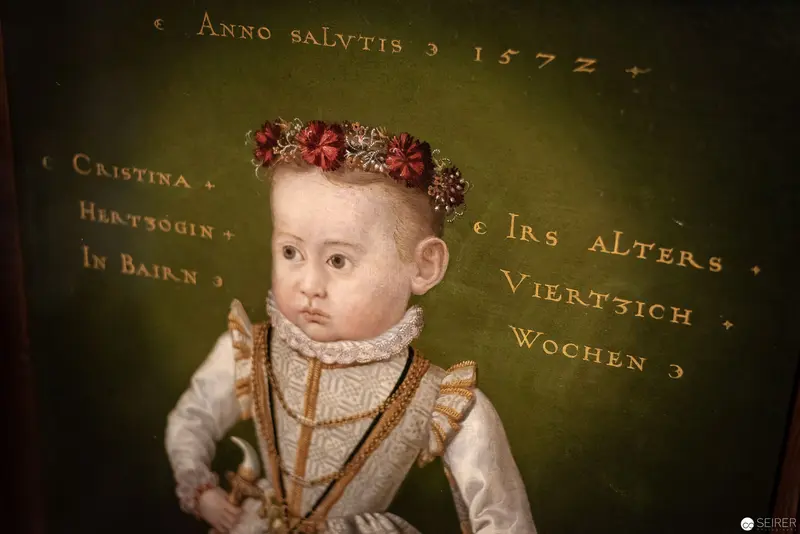 Renaissance Portrait of Young Noble Child with Floral Crown, Anno Salutis 1572