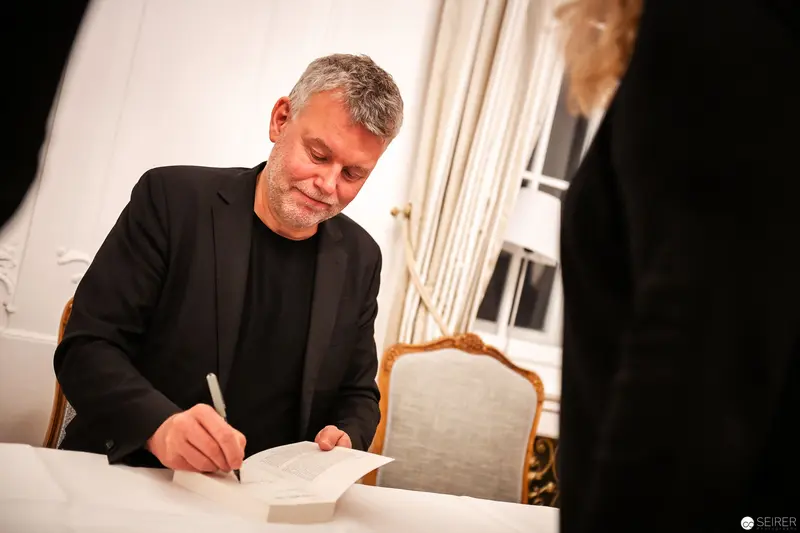 Arne Dahl Signing Books at Buch Wien 2018 Literary Event