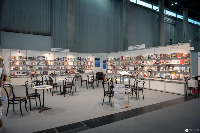 Book Fair Display with Bentwood Chairs at International Publishing Exhibition