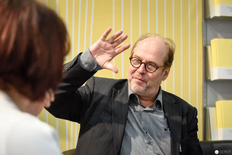 Bernd Flessner Presenting "Der kleine Major Tom" at Buch Wien Event