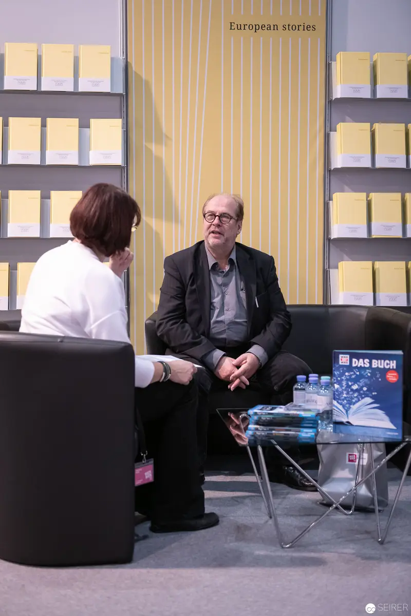 Bernd Flessner Presenting "Der kleine Major Tom" at European Book Exhibition