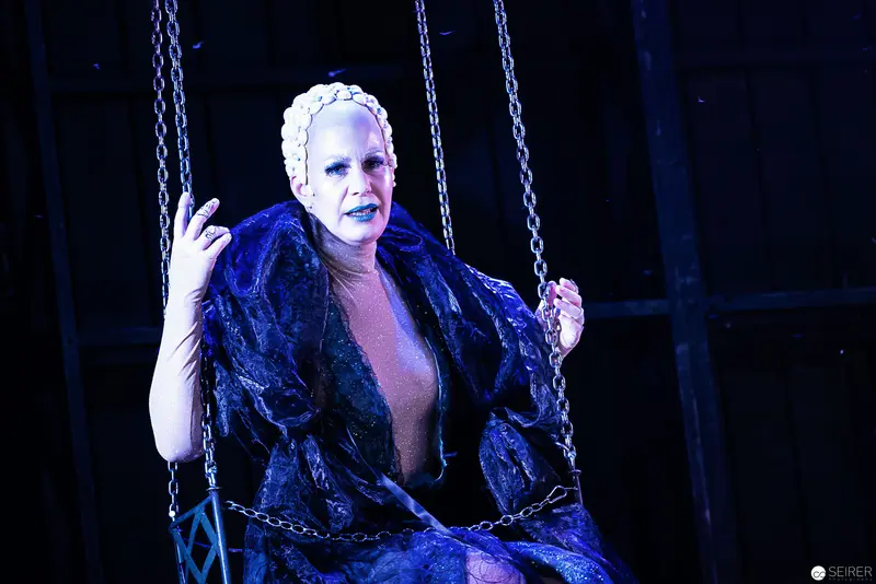 Lakrimosa, Powerful Fairy, Suspended in Dramatic Blue Stage Lighting