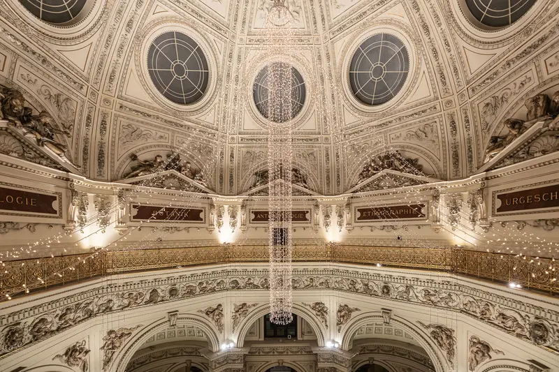 Ornate Baroque Ceiling Interior of Naturhistorisches Museum Vienna