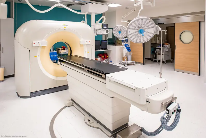 Advanced Medical Imaging Suite with Diagnostic CT Scanner and Surgical Lighting