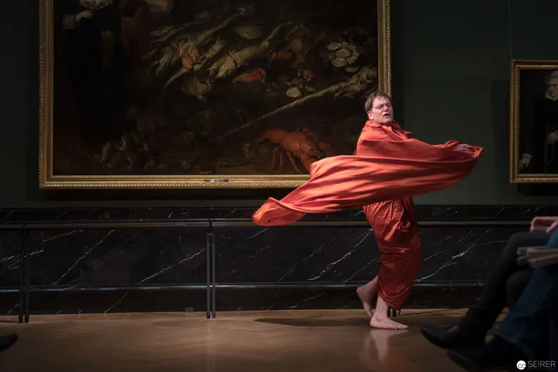Swirling Red Performance at Kunsthistorisches Museum Wien: Ganymed Dance