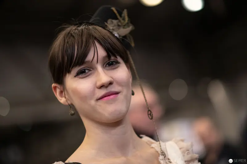 Young Woman in Elegant Attire at Vienna ComicCon 2018 Event