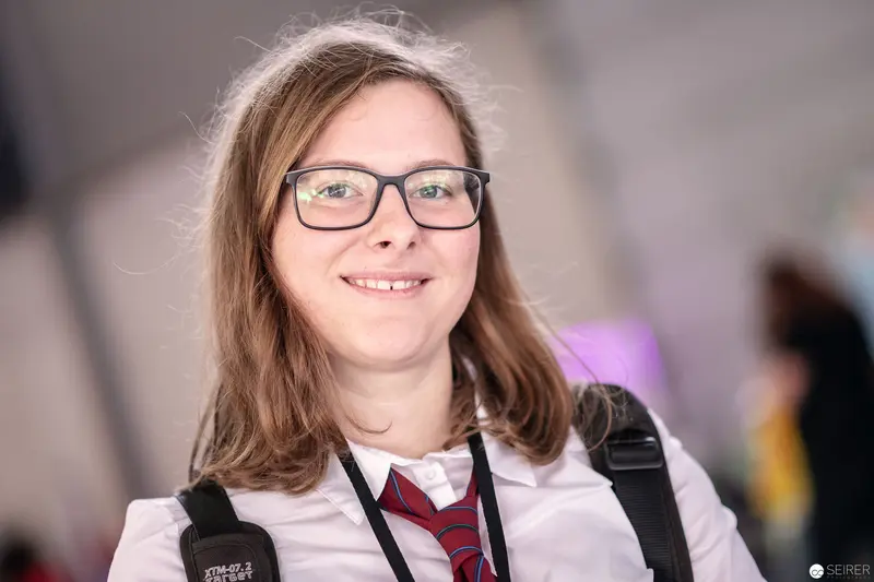 Young Convention Attendee in Glasses and School Uniform at Vienna ComicCon 2018