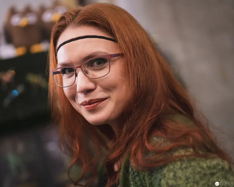 Redheaded Cosplayer in Glasses at Vienna ComicCon 2018 Portraiture