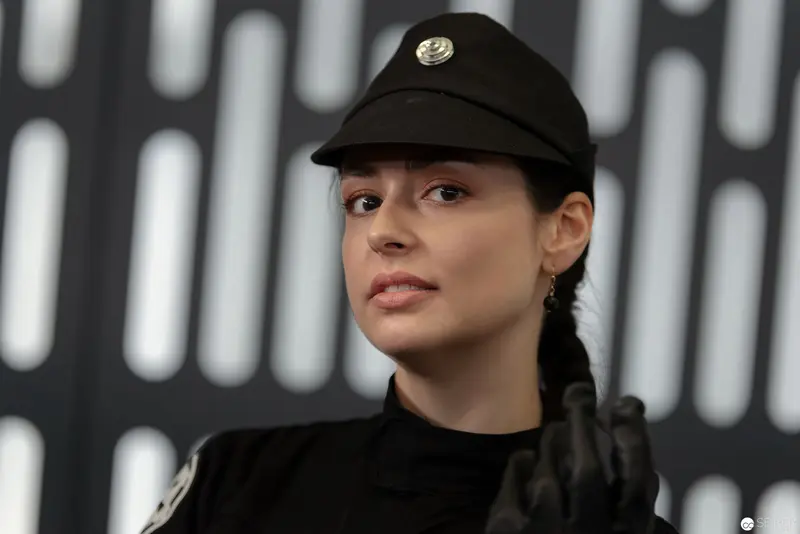 Imperial Officer Cosplay at Vienna ComicCon 2018 in Black and White Portraiture