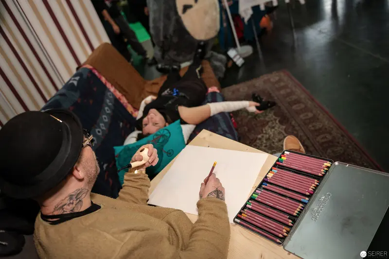 Artist Drawing During Vienna ComicCon 2018 Live Sketch Session