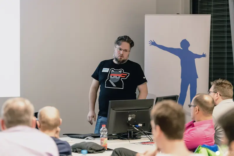 Technology Workshop Presenter Demonstrates Software in Professional Conference Setting