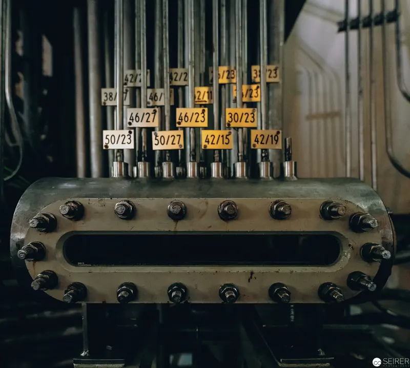Precision Machinery: Numbered Valve Control Mechanism in Industrial Setting