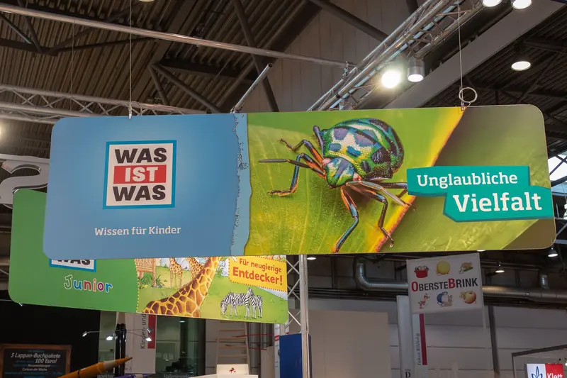 German Educational Exhibit Banner Highlighting Insect Biodiversity and Children's Learning