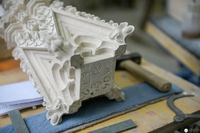 Intricate Gothic Stone Carving from St. Stephan's Cathedral Workshop