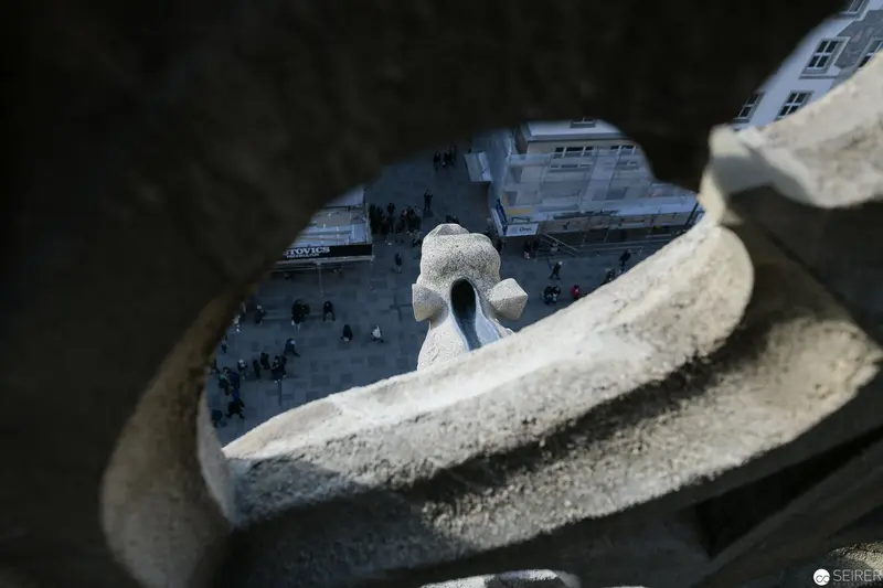 Stone Tracery Detail from St. Stephen's Cathedral Viewed through Architectural Frame