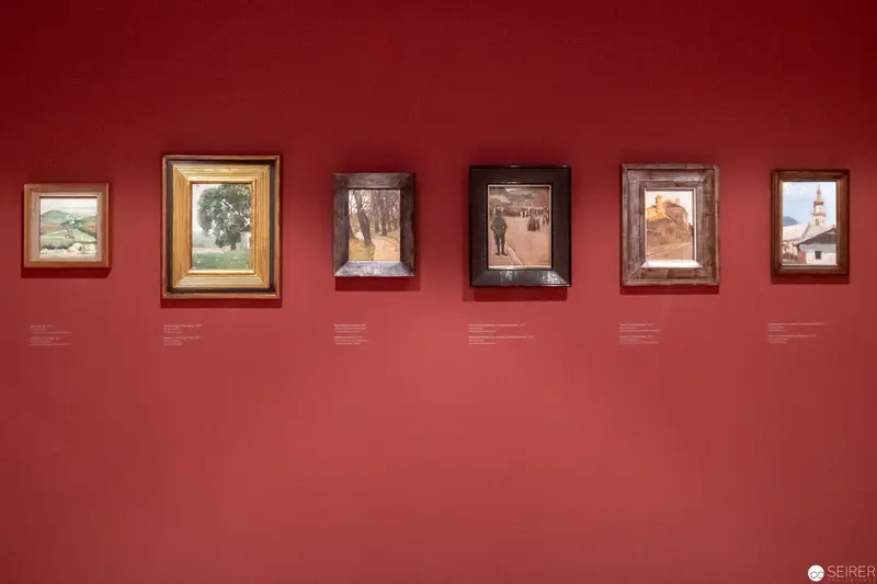 Gallery Wall Display of Landscape Paintings in Ornate Frames