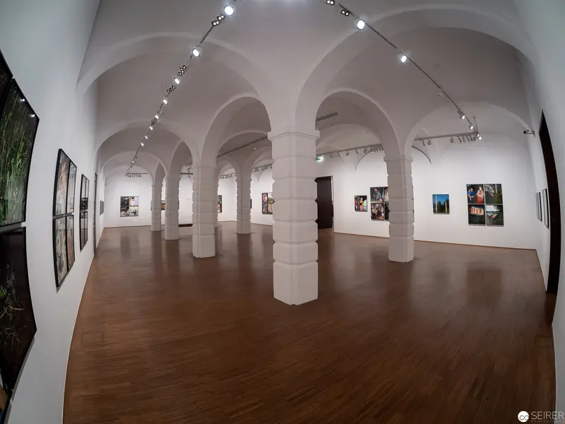 White Arched Gallery Space with Curated Photographic Exhibition