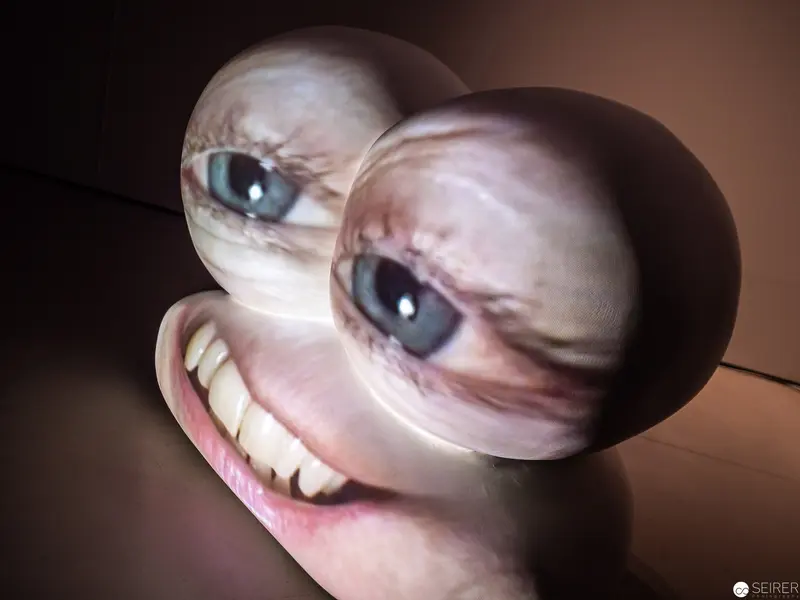 Distorted Facial Spheres Revealing Anatomical Surrealist Perspective